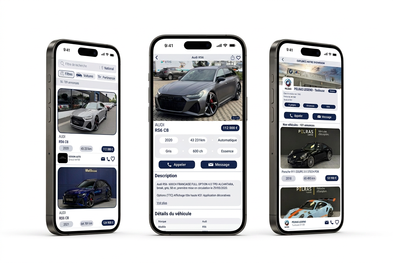 Aperçu des écrans de l'application INEED